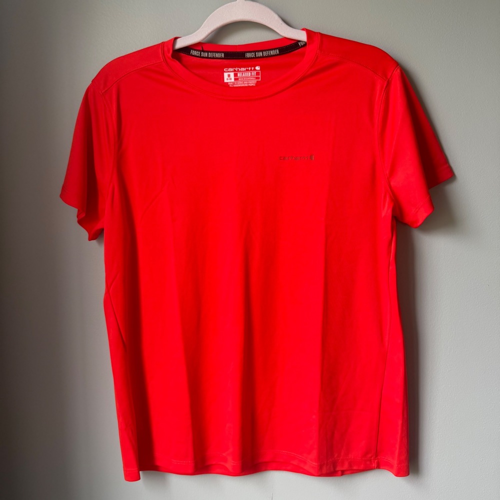 Carhartt Force Sun Defender Red Relaxed Fit T-Shirt TK6830-W Womens Medium NEW